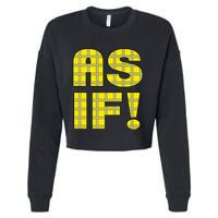 90s Clueless As If! Plaid Ladies Highschool Cult Cropped Pullover Crew