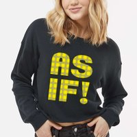 90s Clueless As If! Plaid Ladies Highschool Cult Cropped Pullover Crew