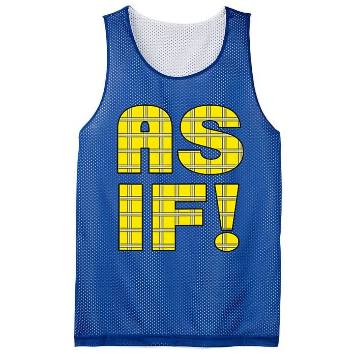 90s Clueless As If! Plaid Ladies Highschool Cult Mesh Reversible Basketball Jersey Tank