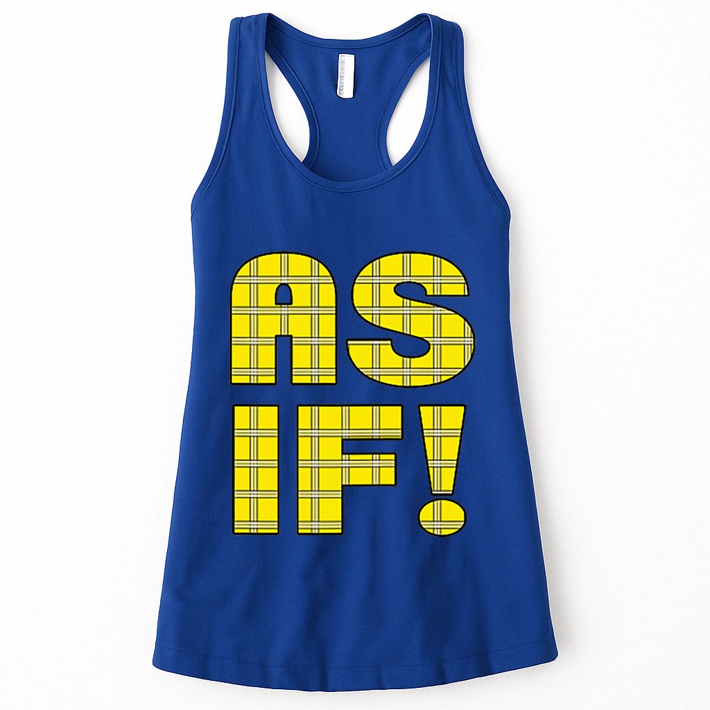 90s Clueless As If! Plaid Ladies Highschool Cult Womens Tank Top
