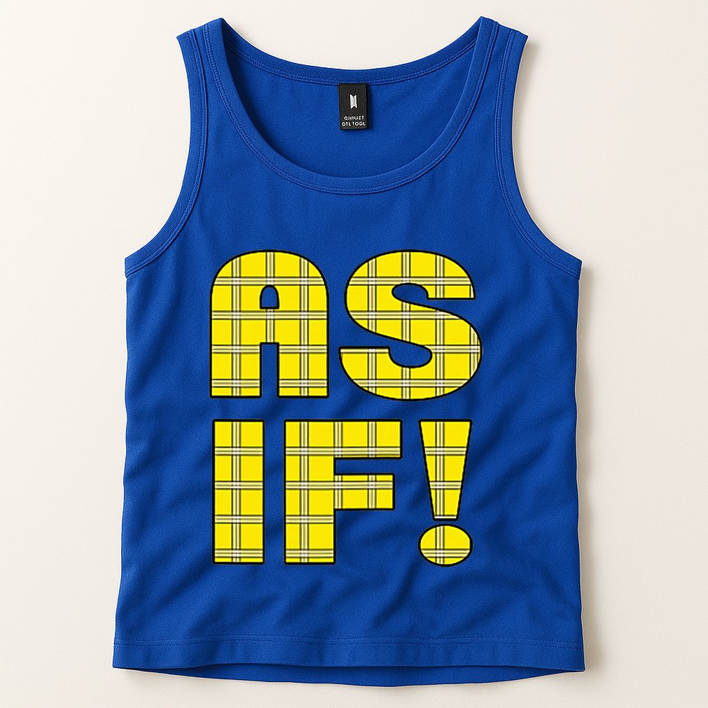 90s Clueless As If! Plaid Ladies Highschool Cult Tank Top