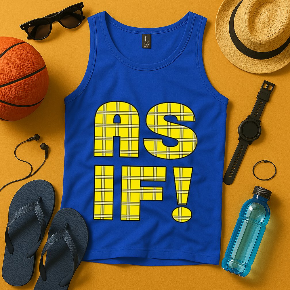 90s Clueless As If! Plaid Ladies Highschool Cult Tank Top