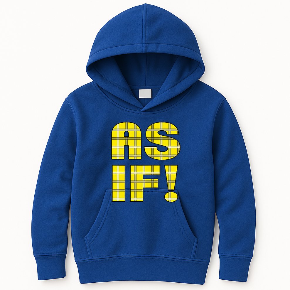 90s Clueless As If! Plaid Ladies Highschool Cult Kids Hoodie