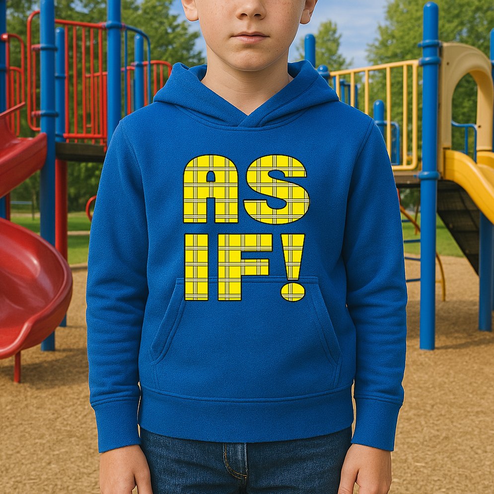 90s Clueless As If! Plaid Ladies Highschool Cult Kids Hoodie