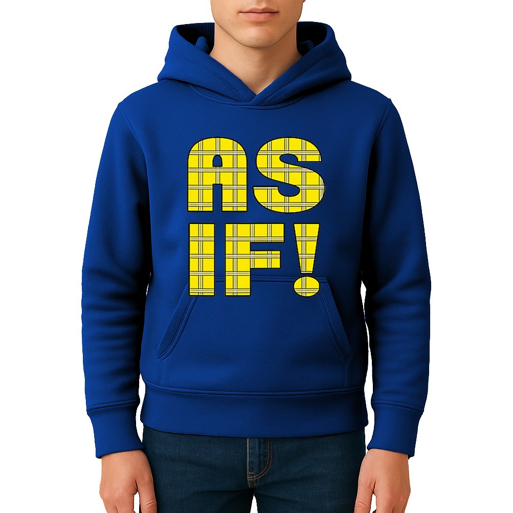 90s Clueless As If! Plaid Ladies Highschool Cult Kids Hoodie