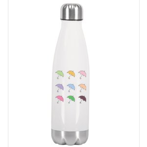 9 Cute Doodle Umbrella Pack Stainless Steel Insulated Water Bottle