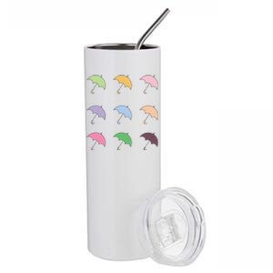 9 Cute Doodle Umbrella Pack Stainless Steel Tumbler