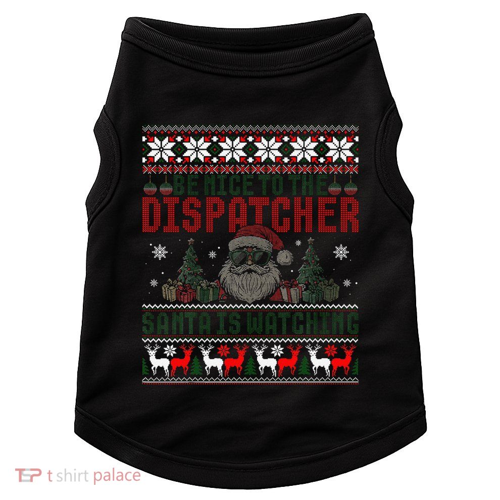 911 Christmas Dispatcher Gift Police Dispatch Thin Gold Line Doggie Tank