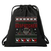 911 Christmas Dispatcher Gift Police Dispatch Thin Gold Line Drawstring Bag