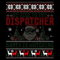 911 Christmas Dispatcher Gift Police Dispatch Thin Gold Line Drawstring Bag