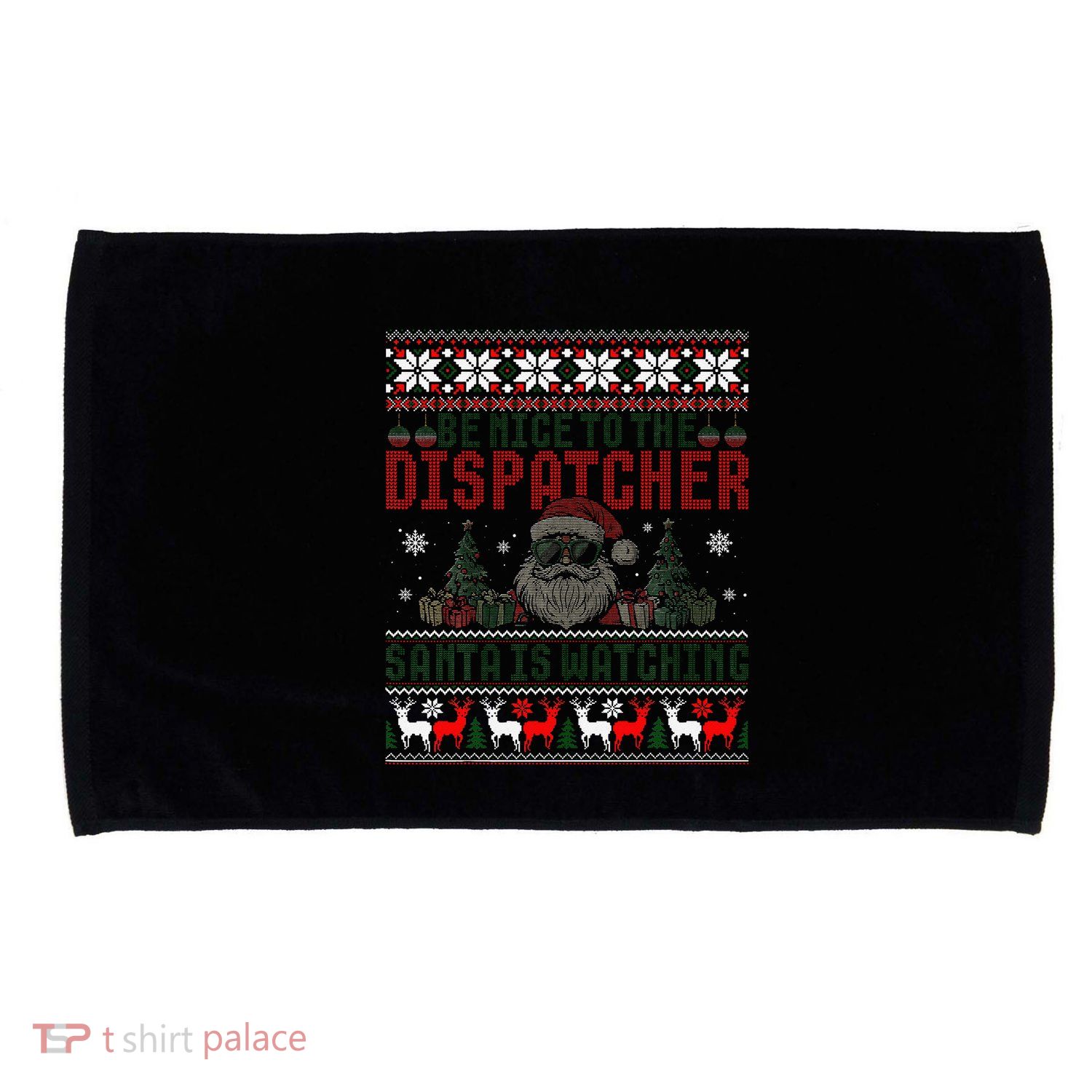 911 Christmas Dispatcher Gift Police Dispatch Thin Gold Line Microfiber Hand Towel
