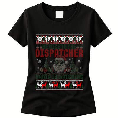 911 Christmas Dispatcher Gift Police Dispatch Thin Gold Line Womens T-Shirt