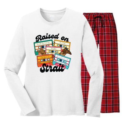 90s Country Music Raised On Women's Long Sleeve Flannel Pajama Set 