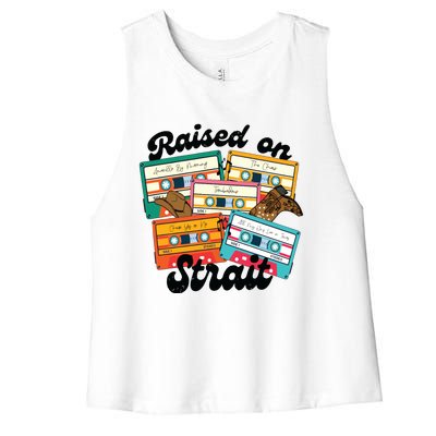 90s Country Music Raised On Women's Racerback Cropped Tank