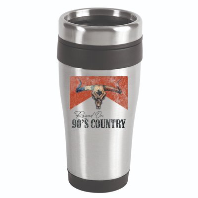 90's Country Music Bull Skull Western Vintage Hat 16oz Travel Tumbler