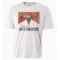 90's Country Music Bull Skull Western Vintage Hat Cooling Performance Crew T-Shirt