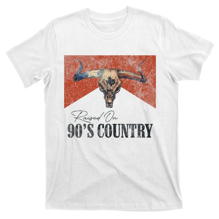 90's Country Music Bull Skull Western Vintage Hat T-Shirt