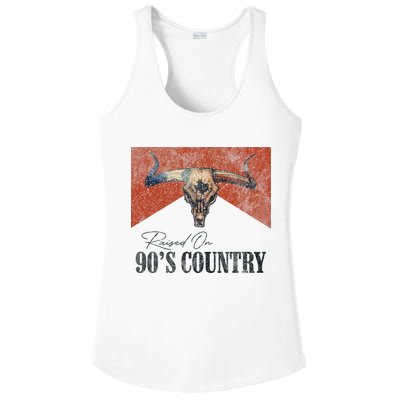 90's Country Music Bull Skull Western Vintage Hat Ladies PosiCharge Competitor Racerback Tank