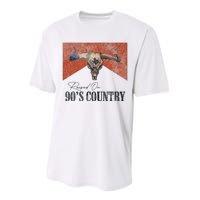 90's Country Music Bull Skull Western Vintage Hat Performance Sprint T-Shirt