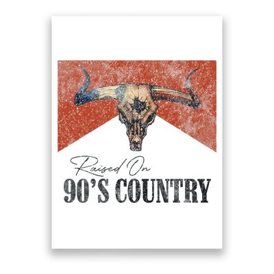 90's Country Music Bull Skull Western Vintage Hat Poster
