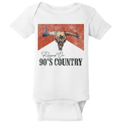 90's Country Music Bull Skull Western Vintage Hat Baby Bodysuit