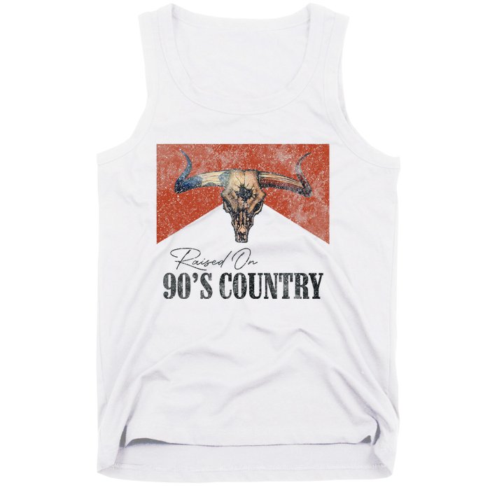 90's Country Music Bull Skull Western Vintage Hat Tank Top