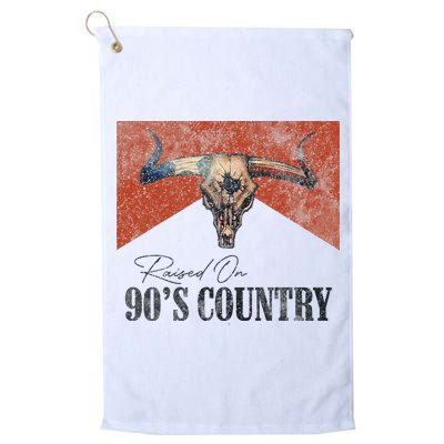 90's Country Music Bull Skull Western Vintage Hat Golf Towel