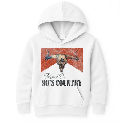 90's Country Music Bull Skull Western Vintage Hat Kids Hoodie