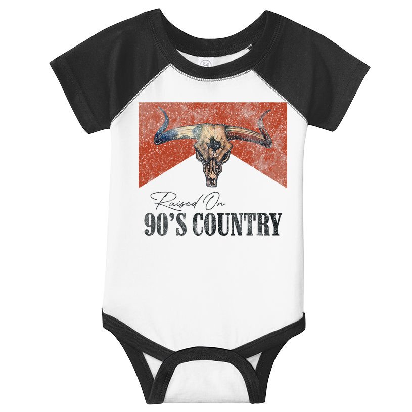 90's Country Music Bull Skull Western Vintage Hat Infant Baby Jersey Bodysuit