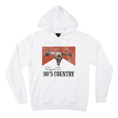 90's Country Music Bull Skull Western Vintage Hat Hoodie