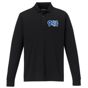 901 Cent Tigers Memphis Basketball Performance Long Sleeve Polo