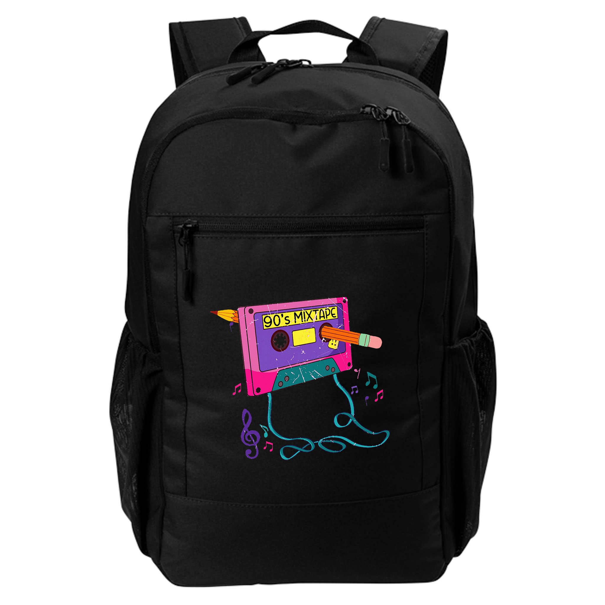 90s Cassette Tape Pencil 1990s Retro Vintage Throwback Music Backpack