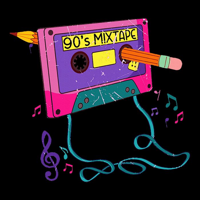 90s Cassette Tape Pencil 1990s Retro Vintage Throwback Music Backpack