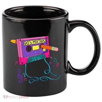 90s Cassette Tape Pencil 1990s Retro Vintage Throwback Music 11oz C Handle Ceramic Mug