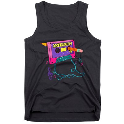90s Cassette Tape Pencil 1990s Retro Vintage Throwback Music Tank Top