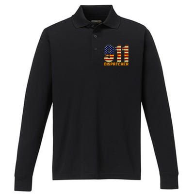 911 Dispatcher Performance Long Sleeve Polo