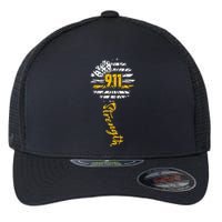 911 Dispatcher American Flag Sunflower Dispatch Operators Flexfit Unipanel Trucker Cap