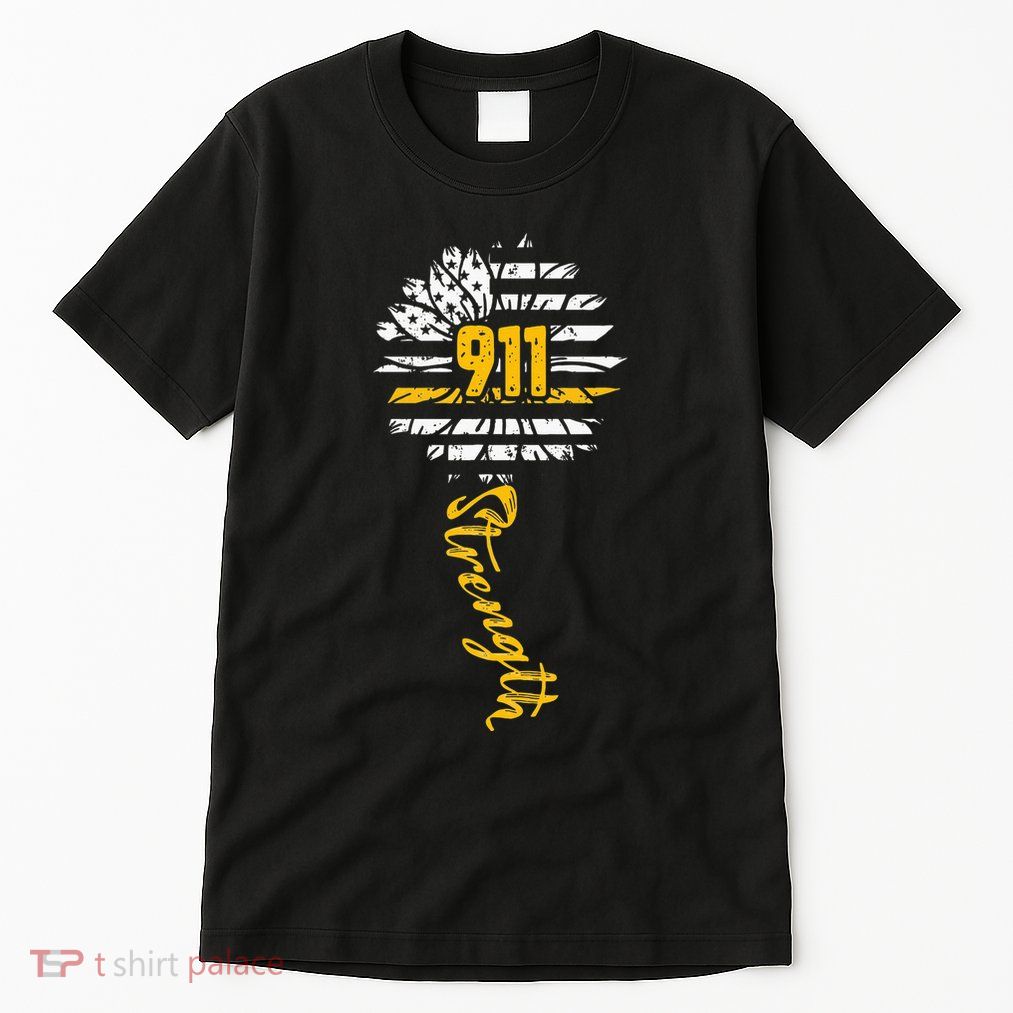 911 Dispatcher American Flag Sunflower Dispatch Operators Tall T-Shirt
