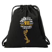 911 Dispatcher American Flag Sunflower Dispatch Operators Drawstring Bag