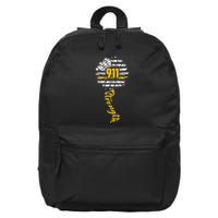 911 Dispatcher American Flag Sunflower Dispatch Operators 16 in Basic Backpack