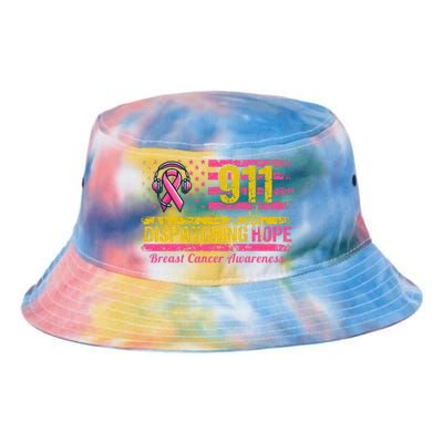 911 Dispatcher Breast Cancer Awareness American Flag Tie Dye Newport Bucket Hat