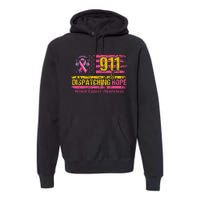 911 Dispatcher Breast Cancer Awareness American Flag Premium Hoodie