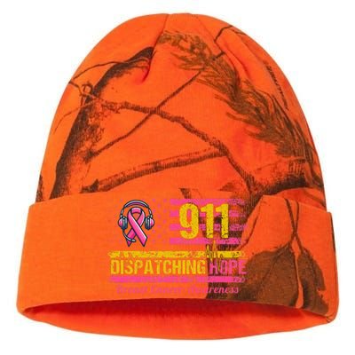 911 Dispatcher Breast Cancer Awareness American Flag Kati Licensed 12" Camo Beanie