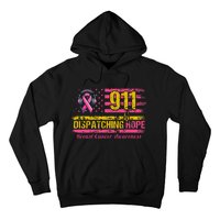 911 Dispatcher Breast Cancer Awareness American Flag Hoodie