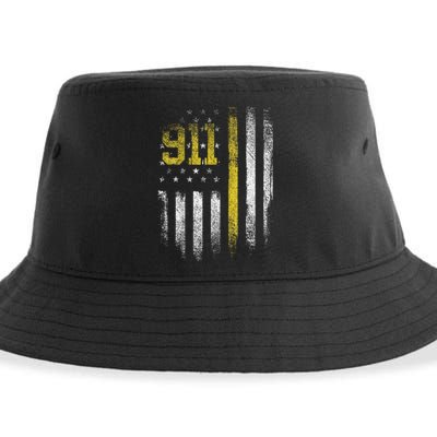 911 Dispatcher Dispatch US Flag Police Emergency Responder Sustainable Bucket Hat