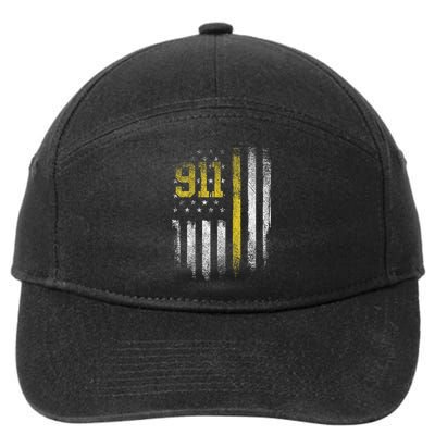 911 Dispatcher Dispatch US Flag Police Emergency Responder 7-Panel Snapback Hat