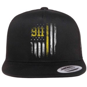 911 Dispatcher Dispatch US Flag Police Emergency Responder Flat Bill Trucker Hat