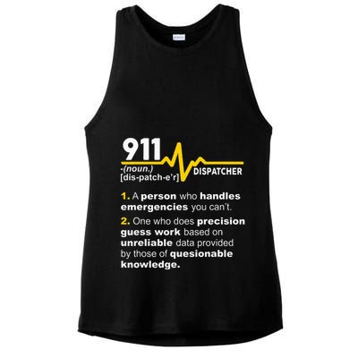 911 Dispatcher Definition Handles Emergencies Dispatch Ladies PosiCharge Tri-Blend Wicking Tank