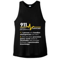 911 Dispatcher Definition Handles Emergencies Dispatch Ladies PosiCharge Tri-Blend Wicking Tank