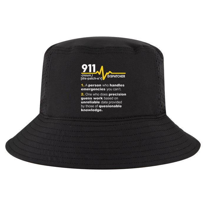 911 Dispatcher Definition Handles Emergencies Dispatch Cool Comfort Performance Bucket Hat